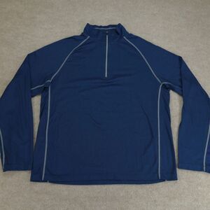 Cloudveil Shirt Mens Large Pullover 1/4 Zip Mock Neck BlueLong Sleeve
